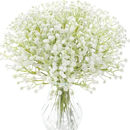 Babys Breath Artificial Flowers,30 Pcs White Gypsophila Greenery Sprays,Real Touch Flowers for Wedding Bouquets Centerpieces Floral Arrangements and Decorations