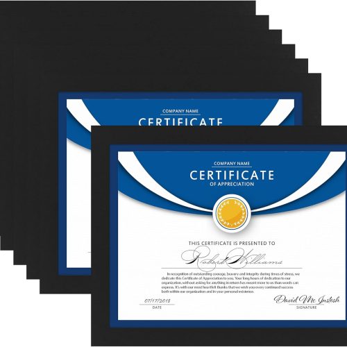 Icona Bay 8.5x11 Diploma Frames (Black, 12 Pack), Sturdy Wood Composite Certificate Frame, Sleek Document Frame Bulk, Table Top or Wall Mount, Exclusives Collection