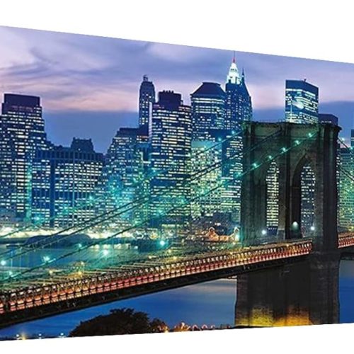 YALKIN 5D Large Diamond Painting Kits for Adults (35.43x11.8inch), Full Round Drill Brook Bridge Pictures Arts Paint by Diamonds Kits Diamond Art Kits for Home Wall Decor Relax Gift