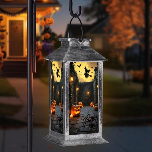 Halloween Decorations Outdoor,Halloween Hanging Decorations,Solar Lantern,Decor for Home Outside Porch Garden Yard Lawn Party Decorations