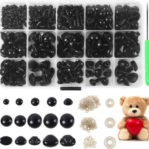 Yexixsr 566PCS Safety Eyes and Noses for Amigurumi, Stuffed Crochet Eyes with Washers, Craft Doll Eyes and Nose for Teddy Bear, Crochet Toy, Stuffed Doll and Plush Animal (Various Sizes)
