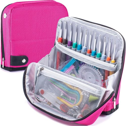Crochet Hook Case Empty - Crochet Hook Organizer Case Stand Up Unique Design -Corchet Organizer - Crochet Hook Holder for Knitting & Crochet Supplies - Knitting Accessories (Case Only)