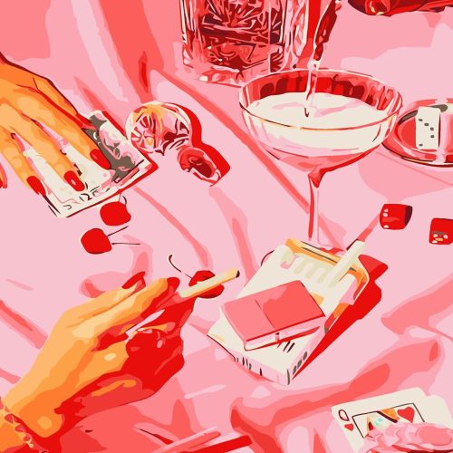 cupmod Retro Funny Drink Paint by Numbers Kits for Adults Beginner,DIY Easy Acrylic Watercolor Oil Painting Kits Canvas Without Frame,Adults Paint by Number Kits for Home Wall Decor 16x20inch