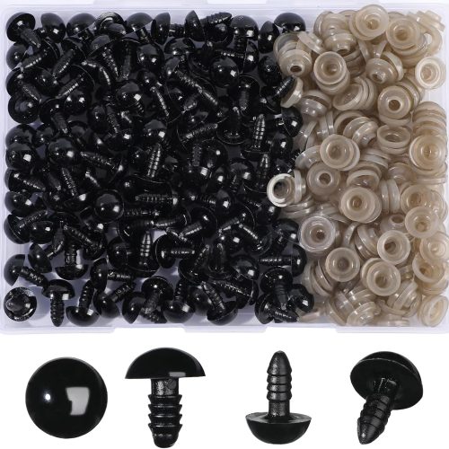 320Pcs 12mm Safety Eyes for Crocheting Amigurumi Craft Doll Eyes for Crochet Animals with Washers, Stuffed Animal Eyes for Plush Toy Bear Doll Making Supplies