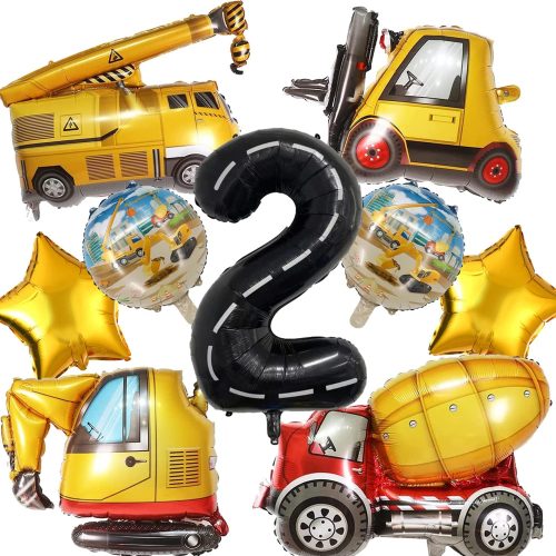 Construction Truck Balloons Party Supplies for Boys 2nd Birthday - Tractor Themed Decorations and Party Favor