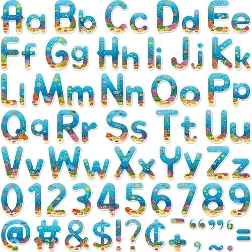 CTFR327CT_1 Faccito 231 Pcs Under The Sea Letters Combo Pack Set Ocean Alphabet Letters for Bulletin Board Sea Letter Number Punctuation Accents Cutouts for Homeschool Classroom Decor
