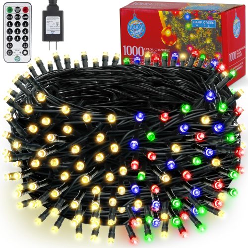 HOLIDAY SPIRIT - Color Changing Christmas Lights LED, 328ft 1000 LED Color Changing Christmas Lights with Remote, Color Changing Fairy Lights, Color Changing Outdoor String Lights, Outdoor LED Lights67.79CTHO06CT