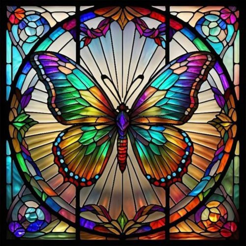 ARPADAMO Diamond Art Kits for Adults,5D Butterfly Diamond Painting DIY Flower Diamond Art Diamond Painting Kits for Adult,Round Full Drill Diamonds, Diamond Art Kits for Home Decor-13.78x13.78inch