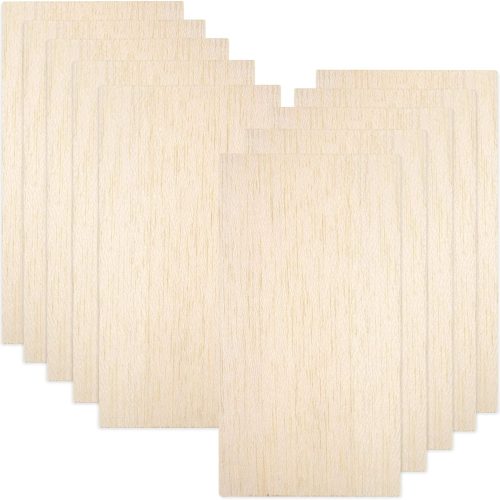10 Pack Balsa Wood Sheets, Natural Unfinished Wood for House Aircraft Ship Boat DIY Wooden Plate Model, School Projects, Craft Project 100x200x1.5mm