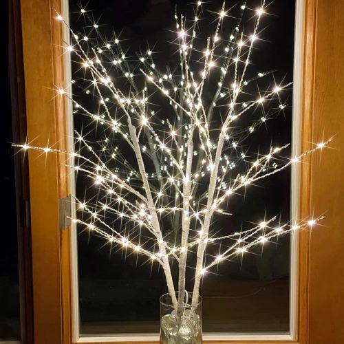 Lighted White Birch Branches With Timer 33IN 180 LED Twig for Vase Christmas Decor Artificial Tree Branch Holiday Parent