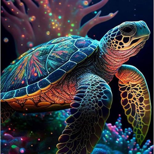 Sea Turtle Diamond Painting Kits for Adults, Sea Turtle Diamond Art Kits for Adults, Turtle Gem Art Painting Kits for Gift Home Wall Decor 12x16inch