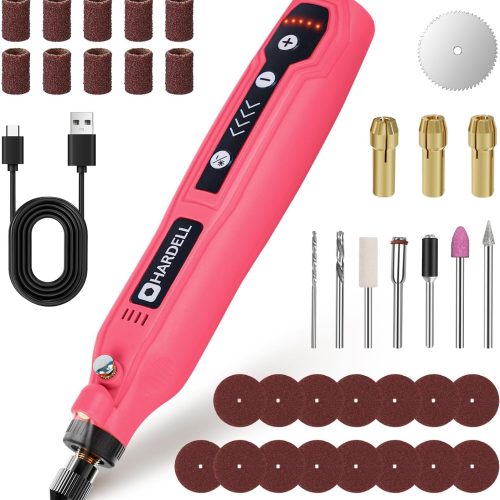HARDELL Mini Cordless Rotary Tool kit 3.7V, 18000RPM 5 Variable Speeds Rotary Tool with 36pcs Accessories, Rechargeable Battery, for Grinding, Drilling, Cutting, Sanding, Carving, DIY