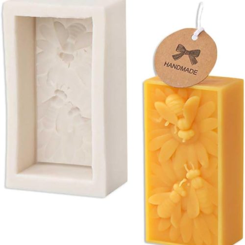 Tone Fun Three Bees Flower Shape Candle Silicone Molds for Making Candle, Resin, Aromatherapy Candles, Handmade Wax Soap, Home Decor, Craft