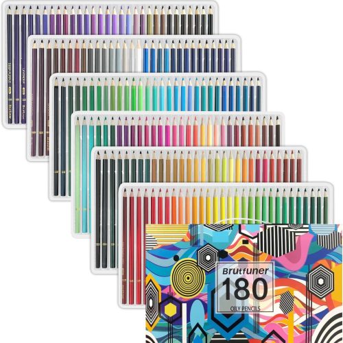 LBW Colored Pencils Oil Pencils Soft Core Color Pencil Set Ideal for Adult Coloring Books Kids Artists Beginners (180)