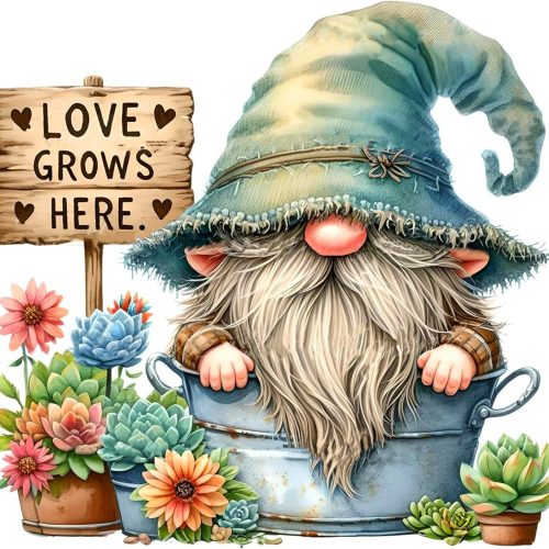 ijbnhd Gnome Diamond Painting Kits for Adults - Gnome Succulents 5D Diamond Art Kits for Beginner DIY Full Drill Gem Art Crystal Craft Kits for Home Wall Decor Gifts 14x14in