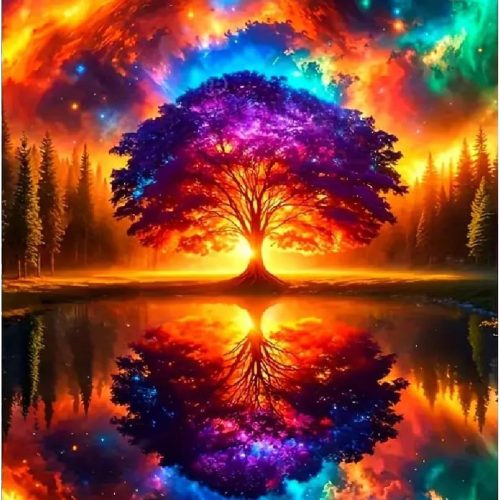 AOSGEDY Tree of Life Diamond Painting Kits for Adults, 5D Painted Tree Diamond Art Kits for Beginners, DIY Painted Inverted Image Full Drill Paint with Diamond, Home Wall Decor 12 x 16 Inch