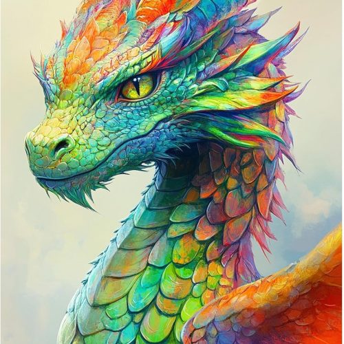 MXJSUA Dragon Diamond Painting Kits for Adults, 5D Green Dragon Diamond Art Kits for Beginners, DIY Full Drill Crystal Gem Painting Kits for Home Wall Decor 12x16 Inch