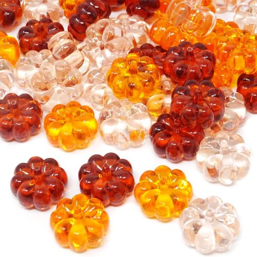 yueton 48PCS Acrylic Fall Decorations Acrylic Pumpkin Ornaments Plastic Pumpkin Beads Without Holes for Thanksgiving Halloween Fall-Themed Party Harvest Festival Autumn Table Scatter Fall Vase Filler