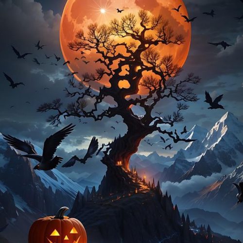 Diamond Painting Kits for Adults, 5D Halloween Diamond Art Kits for Beginners, DIY Full Drill Paint with Diamond, Home Wall Decor 12 x 16 Inch