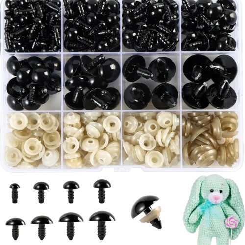XKDOUS 6-18 mm, 8 Sizes Safety Eyes for Crocheting, Crochet Eyes for amigurumi, Stuffed Animal Doll Eyes for DIY Crafts