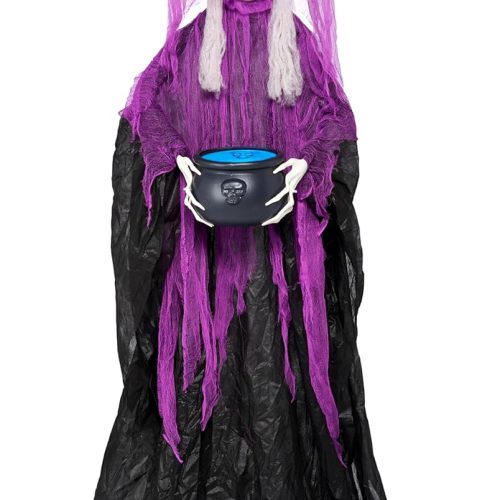 JOYIN 72” Halloween Decorations Standing Witch with Cauldron, Scary Ghost Decor with Sound and Lights, Sound-Activated for Haunted House Yard Lawn Garden91.63CTZ581CT