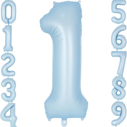 Light Blue Number 1 Balloon, 40 Inch Big Large Foil Number Balloons, Giant Mylar Number 1 Balloons for 1st First Birthday Baby Party Decorations Supplies Anniversary