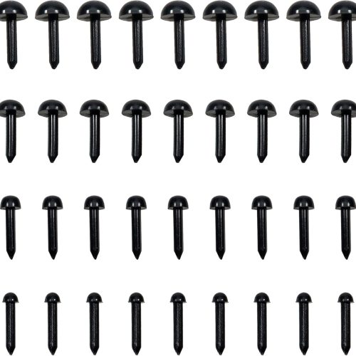 TOAOB 480pcs Black Needle Felting Eyes 3mm 4mm 5mm 6mm Plastic Doll Eyes Without Washers Small Craft Eyes for Needle Felting Plush Animals Sewing Making
