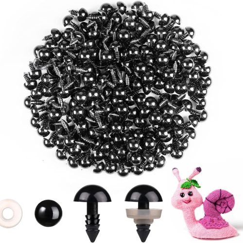 MUCUNNIA 400pcs 10mm Safety Eyes for Amigurumi with Washers Plastic Black Safety Eyes for Crochet Craft Safety Eyes for DIY Halloween Decorations Crochet Stuffed Animals Crafting