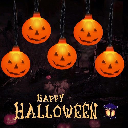 CTZ800CT_1 Halloween Pumpkin Lights Outdoor, 8.5ft 10 Pumpkin String Orange Lights for Camper Bedroom Outdoor Harvest Thanksgiving Decorations