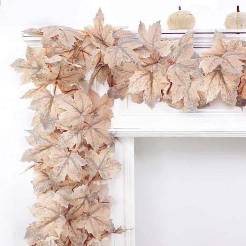 Fall Garland for Mantle Thanksgiving Fall Decorations for Home, 6 FT Fall Leaves Garland Hanging Artificial Autumn Foliage Garlands Thanksgiving Decor for Home Wedding Mantle Fireplace Party Christmas