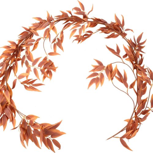 Fall Leaves Autumn Leaf Garland Decorations - 5.4 Feet Artificial Silk Fabric Willow Plant Leaves Vines String Wedding Decor Holiday Party Supplies Faux Wall Greenery Crowns Wreath