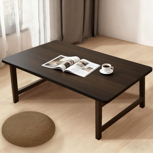 Japanese Folding Floor Table Foldable Coffee Tables Wood Low Tables Versatile for Sitting Dining Table Tea Tatami Desk No Assembly Unique (39.4 * 19.7 * 11.8 inch)