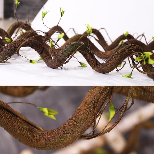 1 Bendable 63in Artificial Tree Twigs Cane Vine Branches Fake Plants Trunk Garland with Leaves for Home Wedding Garden Wall Hanging X'Mas Christmas Thanksgiving Day Decoration