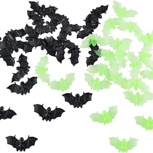 40 Counts Mini 3D Bats Halloween Decoration Bat Plastic Toy Party Favor Artificial Bats for Crafts Creepy Scary Prank Toys