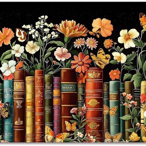 Tiwabb Book Flower Diamond Art Kits for Adults Beginner,Diamond Painting Kits for Adults,5D Full Drill DIY Diamond Dot Gem Art Kit Wall Home Decor Arts Craft 12x16 inch