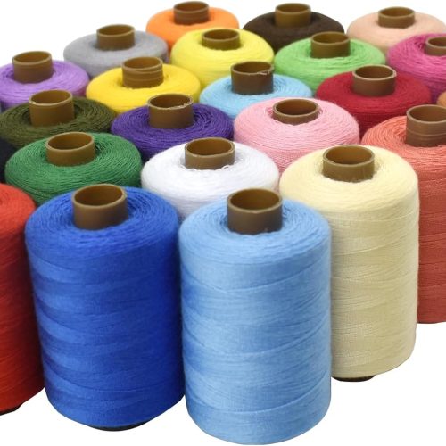 24Pcs Sewing Thread Spools Set 1000 Yards Per Spool Mixed Cotton Threads for DIY Sewing Machine, Embroidery Machine, Hand Sewing, 24 Colors
