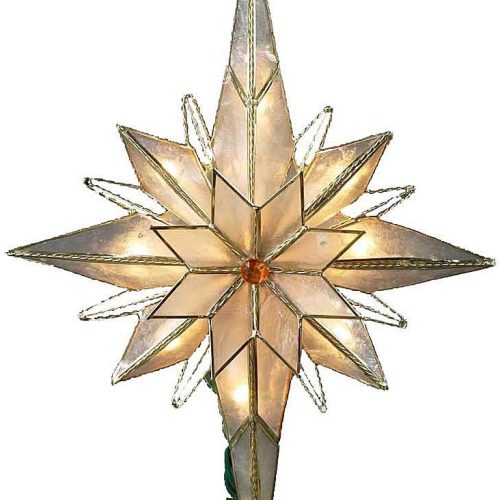 1 Kurt Adler UL3016 10-Light 10-Inch Capiz Classical Multi-Pointed Bethlehem Star Treetop