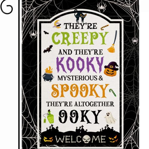 1 OHOME Halloween Party Decorations - Pumpkin Welcome Garden Flag | Halloween Decorations for Outdoor Indoor Outside - Trick or Treat Double-Side Backdrop Banner for Garden Porch Patio Lawn Yard Party Favors Supplies,12x18 Inch