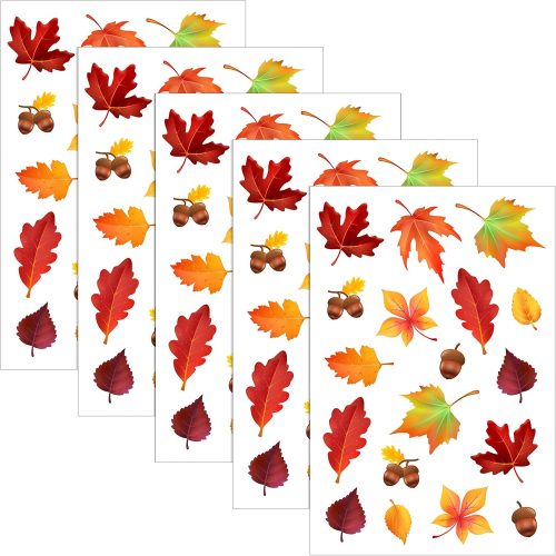 1 540 Pieces Thanksgiving Fall Autumn Leaves Stickers Maple Leaves Stickers for Thanksgiving Them Party Supplies and Classroom Decor