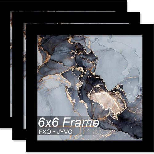 1 6x6 Frame Set of 3, Black Picture Frame for 6 x 6 Square Picture Poster Photo, Light Weight and High Transparent 6 by 6 Frame for Wall - 3 Pack/Black/6"x6"
