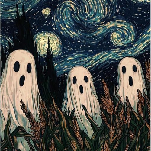HEIBAGO Diamond Art Painting Kits Ghost for Adults, Diamond Painting Kits Starry Sky for Beginners, 5D DIY Full Round Drill Diamond Painting gem Art for Adults, Home Wall Decor 12 x 16 Inch