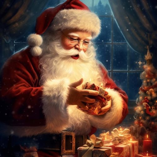 Reofrey DIY Diamond Art Painting Kits for Adults Santa Claus, Diamond Art Christmas Full Drill Round Rhinestone, Cross Stitch Embroidery Canvas for Crafts Home Decor 30x40cm