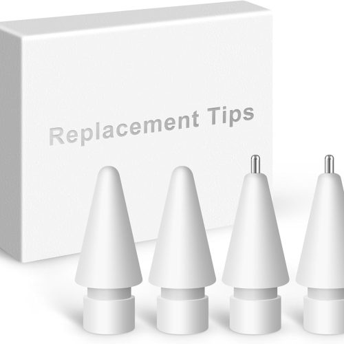 Replacement Tips for Apple Pencil Pro/2nd Gen/1st Gen/USB-C,No Wear Out Metal Nibs,Precise Control 0.78mm Longer Tips for iPad Pencil Accessories-(4 Pack)