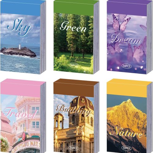 6 Sets 300 Sheets Washi Stickers for Journaling, Nature Travel Dream Vintage Aesthetic Scrapbook Sticker Set for Bullet Journal Art Diary Card Craft Gifts Planner Notebook