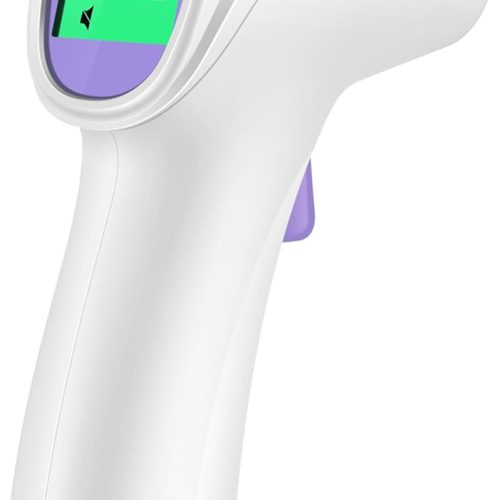 Forehead Thermometer for Adults, Kids & Babies, No-Touch Digital Thermometer with LCD Backlight Display, Fever Alarm and 1s Instant Reading - Purple