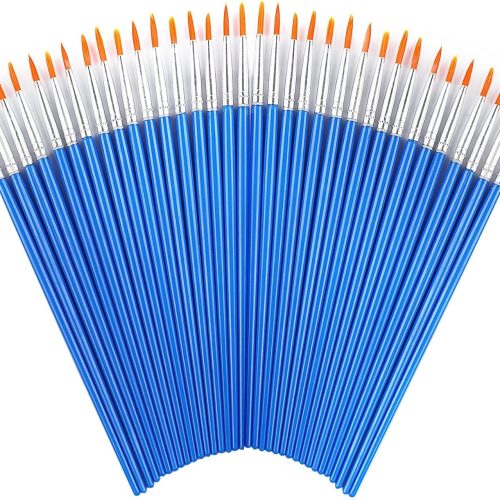 60 Pcs Round Paint Brushes,Small Brush Bulk for Detail Painting