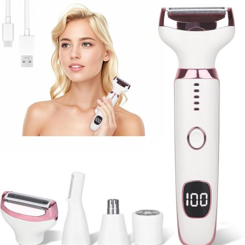 Electric Razors LED Display for Women Men, 2025 Wet/Dry Ladycsdc Shaver,4 in 1 Cordless Hair Remover with IPX7 Waterproof,Smooth & Silky HTYSFTb Electric Grooming Set