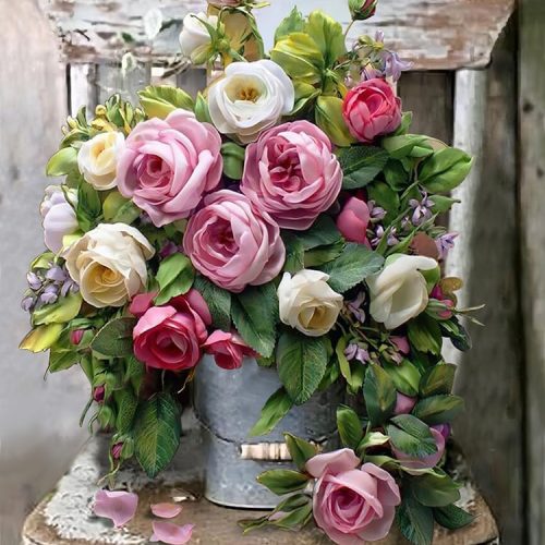5D Diamond Painting Kits for Adults - Flowers Diamond Art Kits for Adults Kids Beginner,DIY Colorful Roses Round Full Drill Paintings with Diamonds Gem Art for Home Wall Decor Gifts 11.8x15.7inch