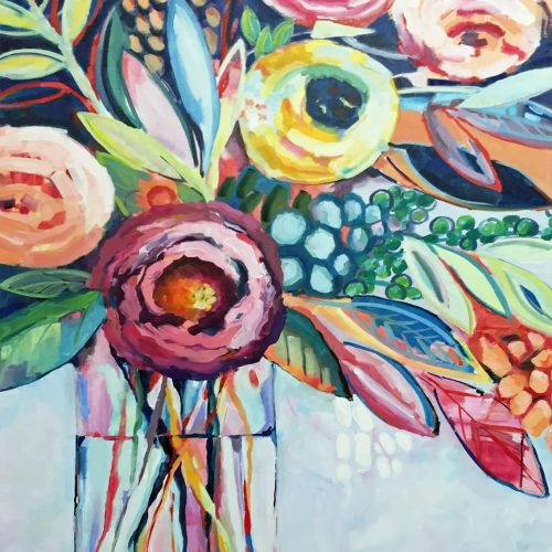 Paint by Numbers Flowers, Abstract Paint by Number for Adults, Adult Paint by Number Kits on Canvas Drawing Paintwork with Paintbrushes, Easy Paint by Numbers for Kids Art Crafts 16"x20"(Frameless)