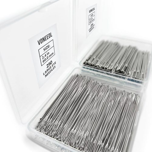 500 PCS Large Eye Heavy Duty Sewing Needles - Bulk Set of 2.4 inch Big Eye Embroidery Needles - Easy to Thread Quilting Needles